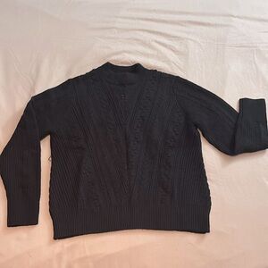 LuLaRoe Andrea Black Sweater Knit Top